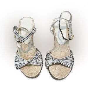 Tory Burch Black and White Espadrilles